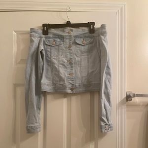 NWT American bazi off the shoulder Jean jacket